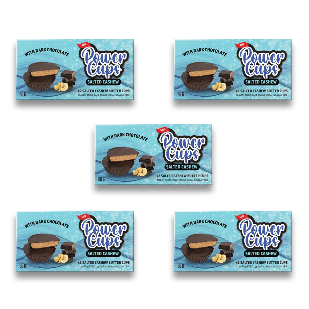 5 x Power Cups Salted Cashew